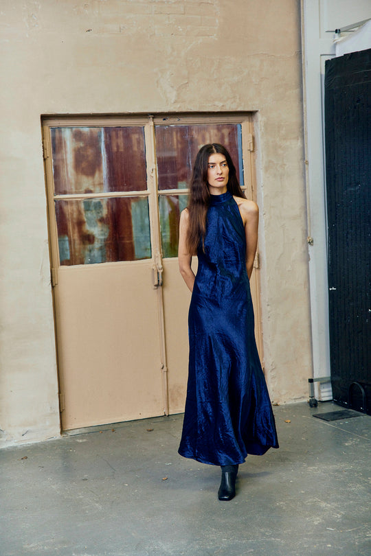 CMSASHA – HALTERNECK-KLEID IN BLAU