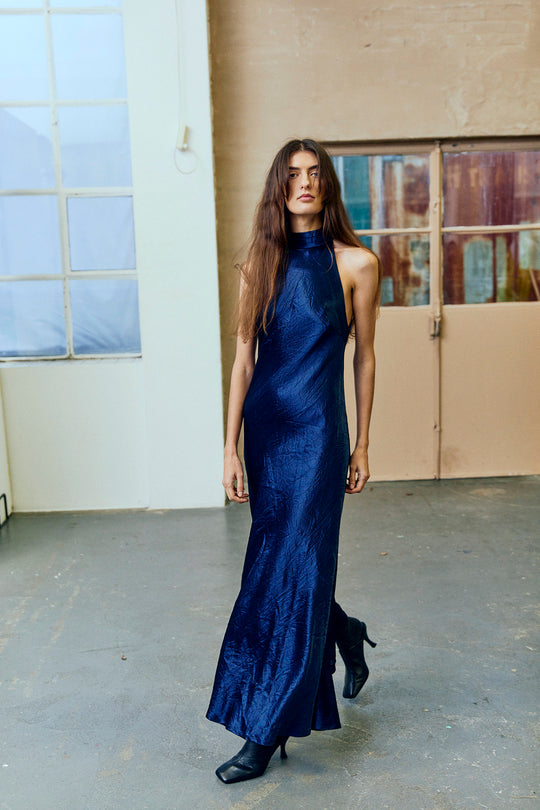 CMSASHA – HALTERNECK-KLEID IN BLAU