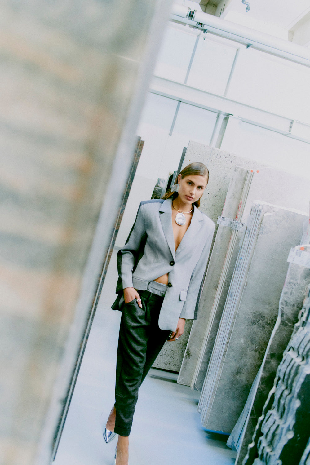 CMTONNIE - BLAZER IN GRAU