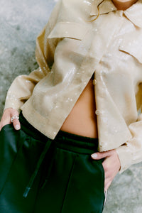 CMTRUCKER - JACKE MIT PAILLETTEN IN BEIGE