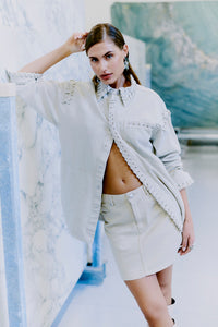 CMCHARLEE - DENIMJACKE IN WOLLWEISS