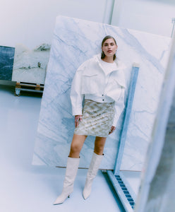 CMSEQUINCE - ROCK MIT PAILLETTEN IN BEIGE