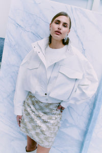 CMSEQUINCE - ROCK MIT PAILLETTEN IN BEIGE
