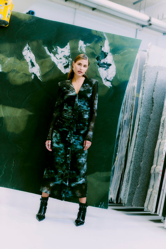 CMCORA - MESH KLEID IN GRÜN