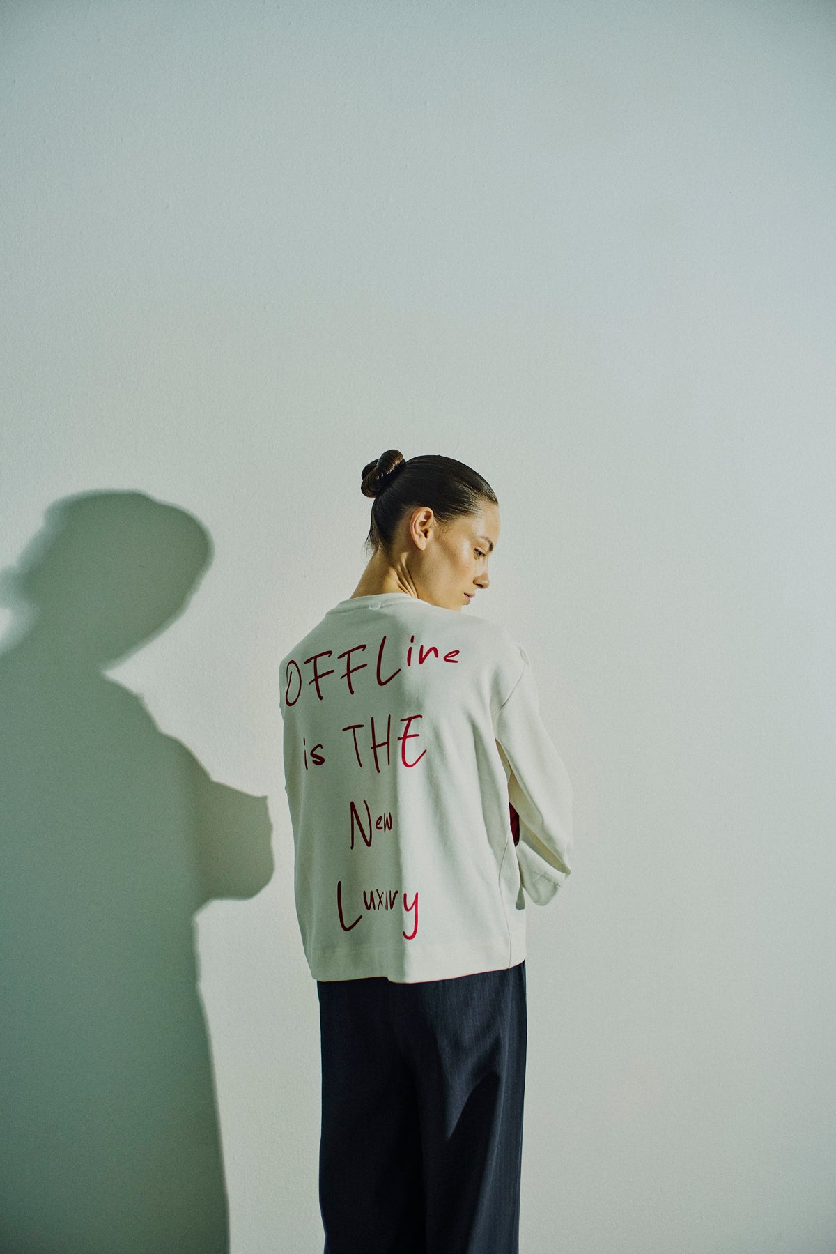 CMMUSE - OVERSIZE T-SHIRT IN WOLLWEISS