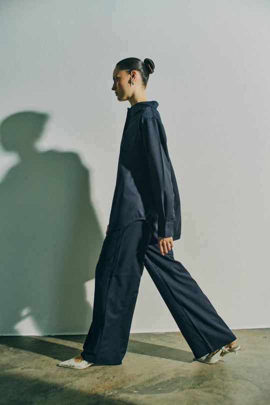 CMSTINA – HOCH TAILLIERTE HOSE IN BLAU