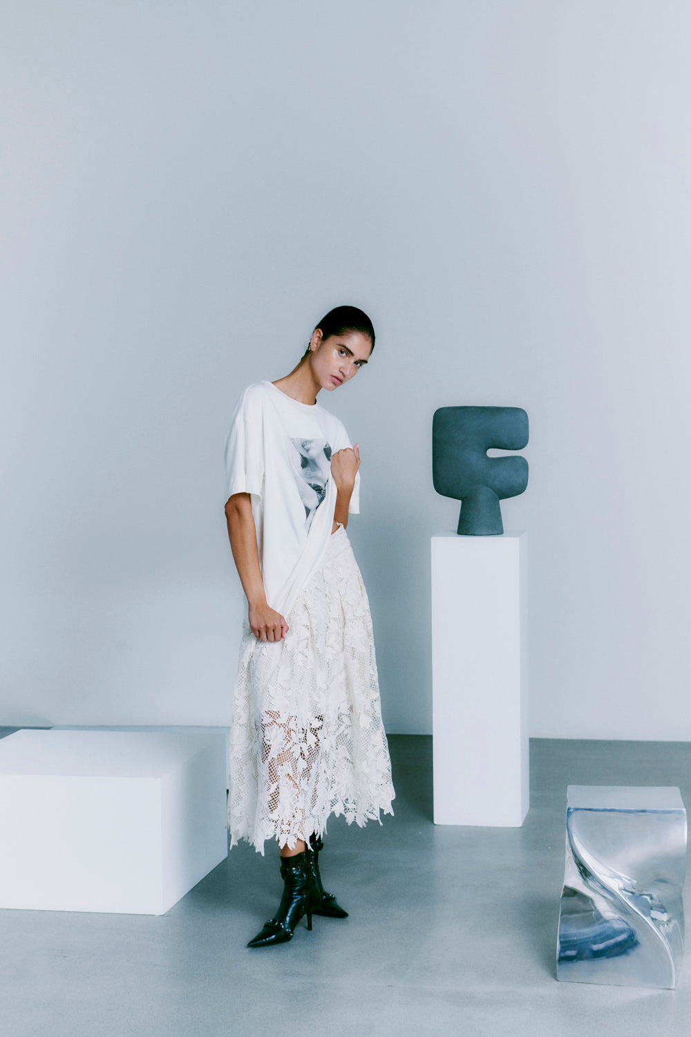 CMLARAH - ROCK MIT ALLOVER-SPITZE IN WOLLWEISS