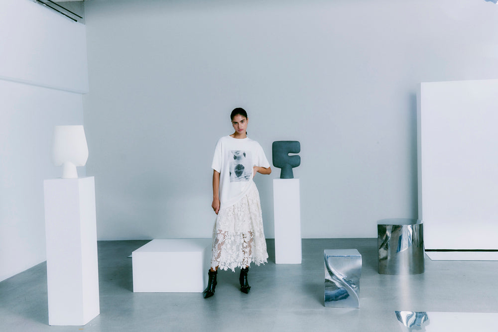 CMLARAH - ROCK MIT ALLOVER-SPITZE IN WOLLWEISS