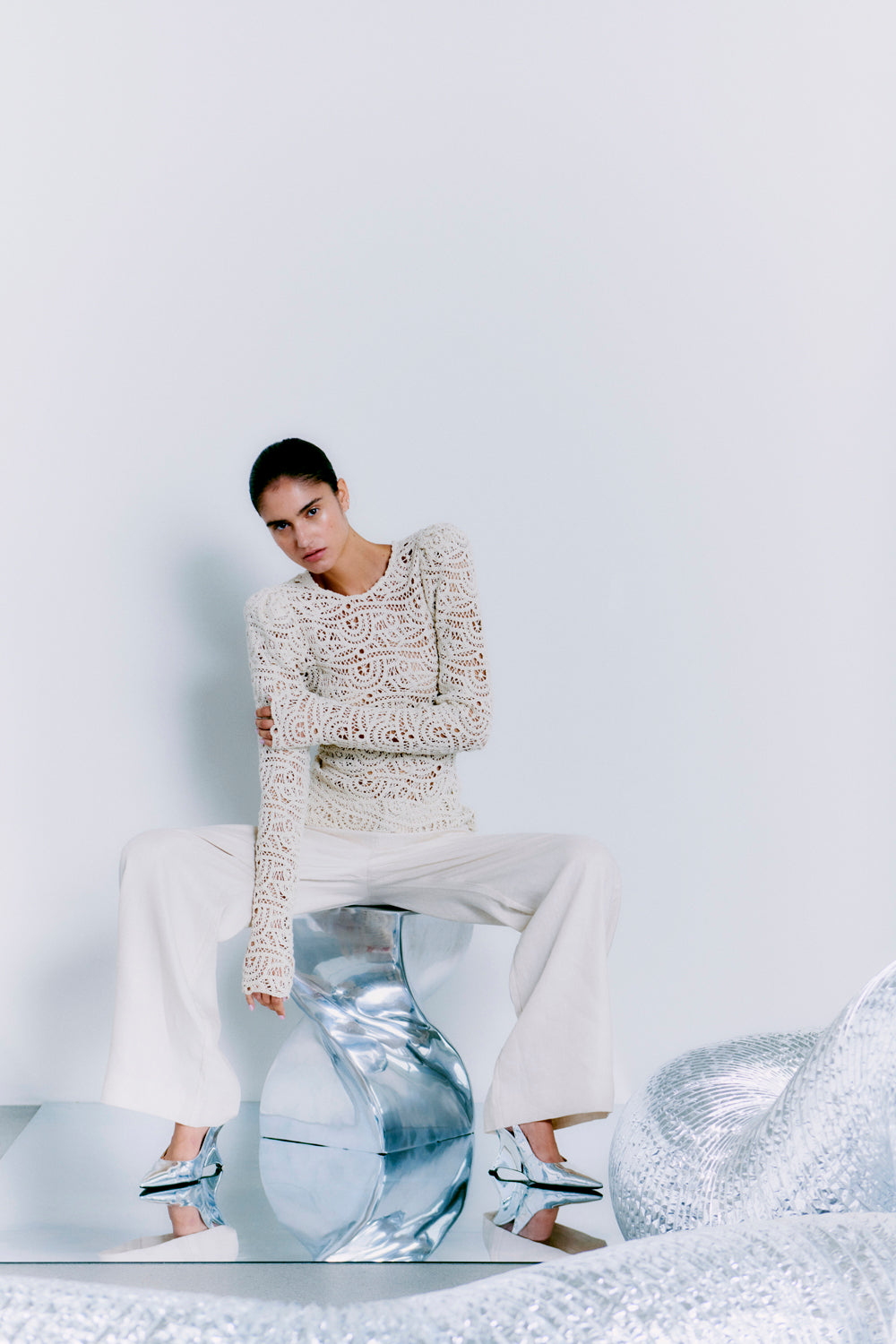 CMNATURE - HOSE IN BEIGE,WOLLWEISS