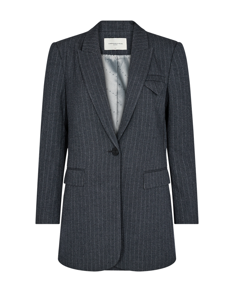 CMTAILOR - LANGER PINSTRIPE BLAZER IN GRAU