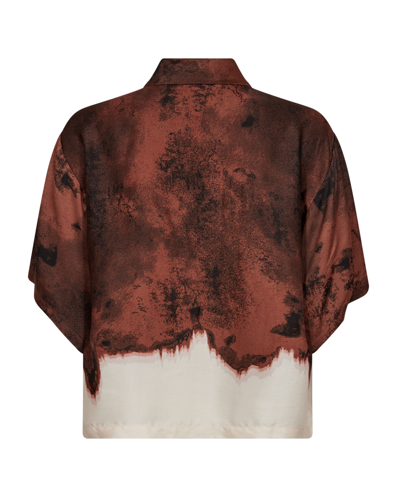 CMSABINA - HEMD MIT PRINT IN WEINROT UND CREMEFARBEN