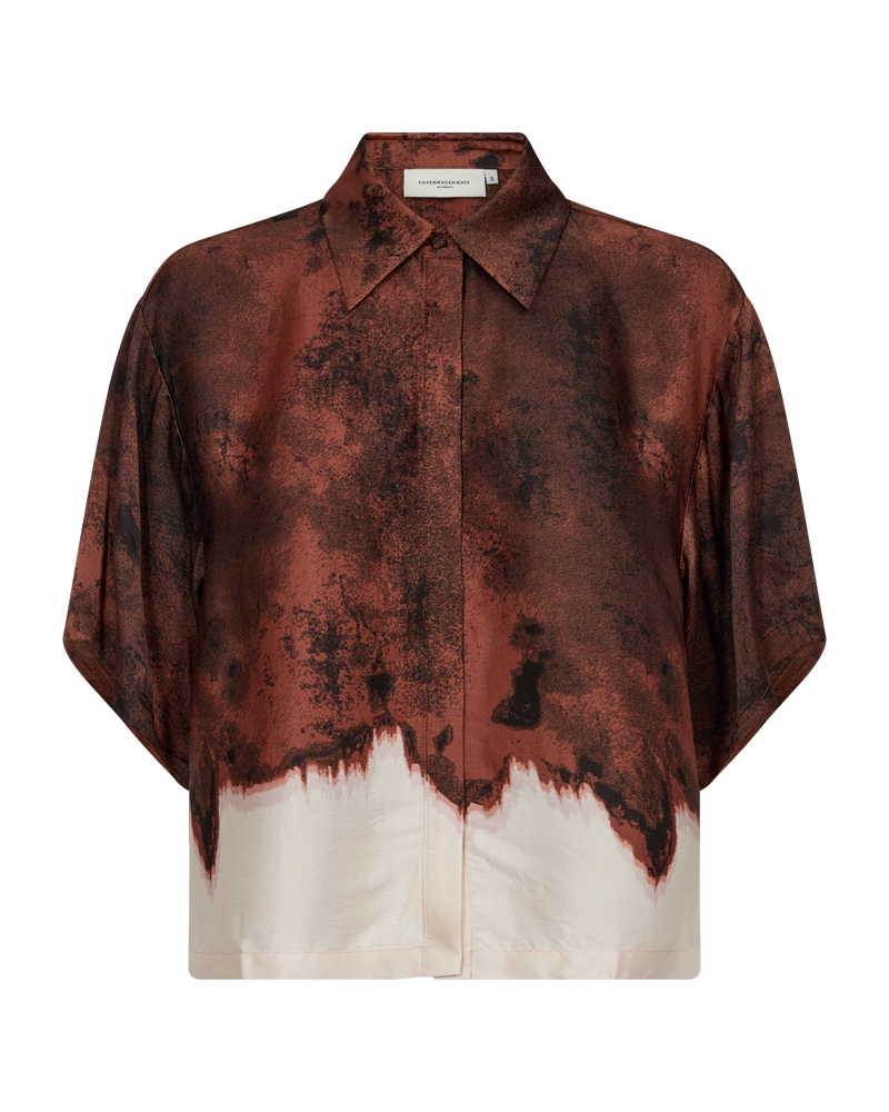 CMSABINA - HEMD MIT PRINT IN WEINROT UND CREMEFARBEN