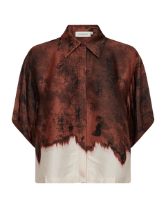 CMSABINA - HEMD MIT PRINT IN WEINROT UND CREMEFARBEN