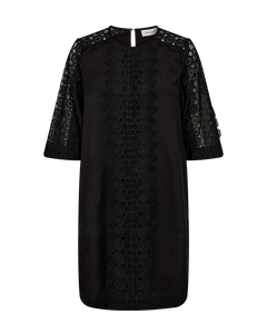 CMMOLLY - KLEID MIT SPITZE IN SCHWARZ