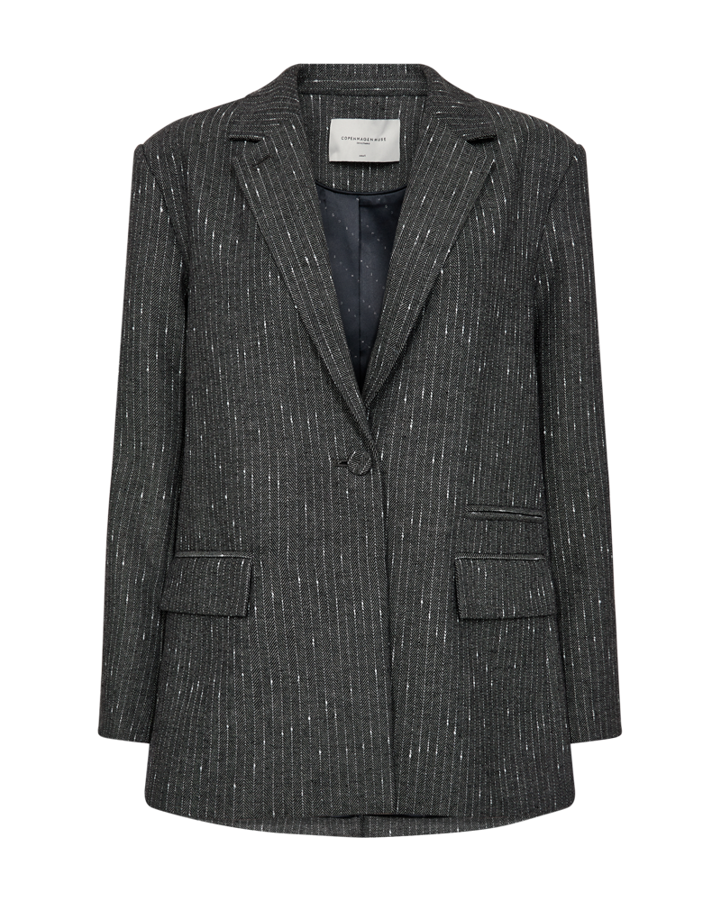 CMTRINA – BLAZER MIT HERINGSBARTMUSTER UND NADELSTREIFEN IN GRAU