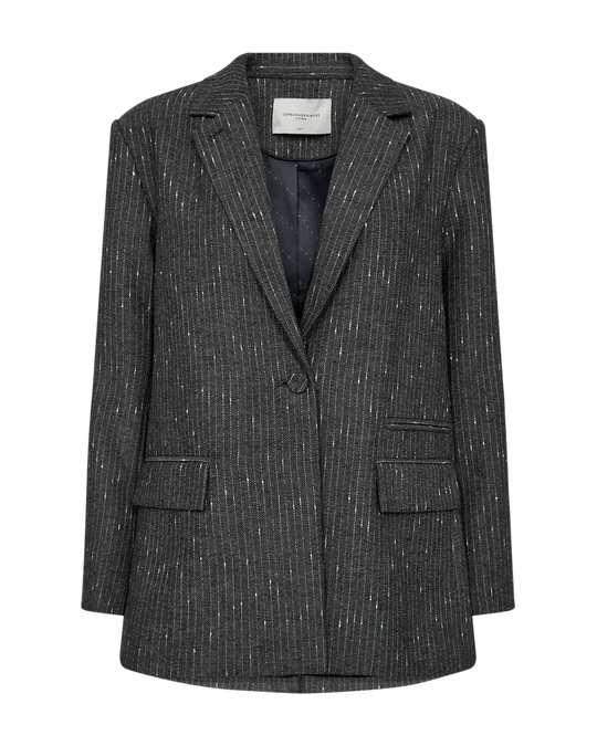 CMTRINA – BLAZER MIT HERINGSBARTMUSTER UND NADELSTREIFEN IN GRAU