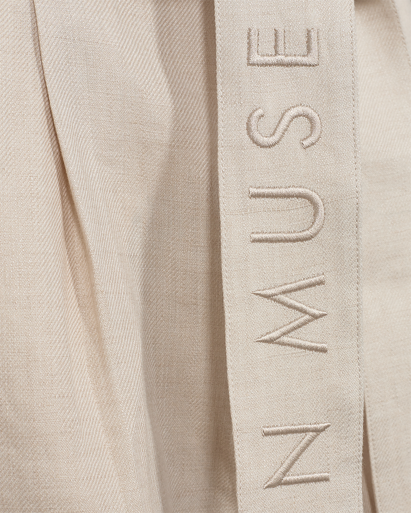 CMNATURE - LEINENSHORTS IN BEIGE,WOLLWEISS