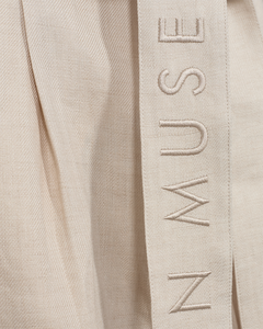 CMNATURE - LEINENSHORTS IN BEIGE,WOLLWEISS