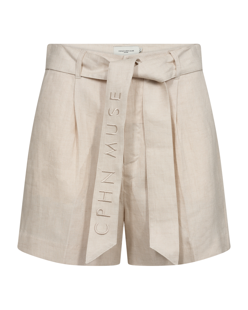 CMNATURE - LEINENSHORTS IN BEIGE,WOLLWEISS