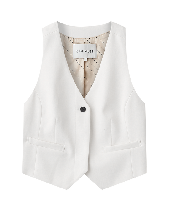 CMTAILOR - WESTE IN WEISS,WOLLWEISS