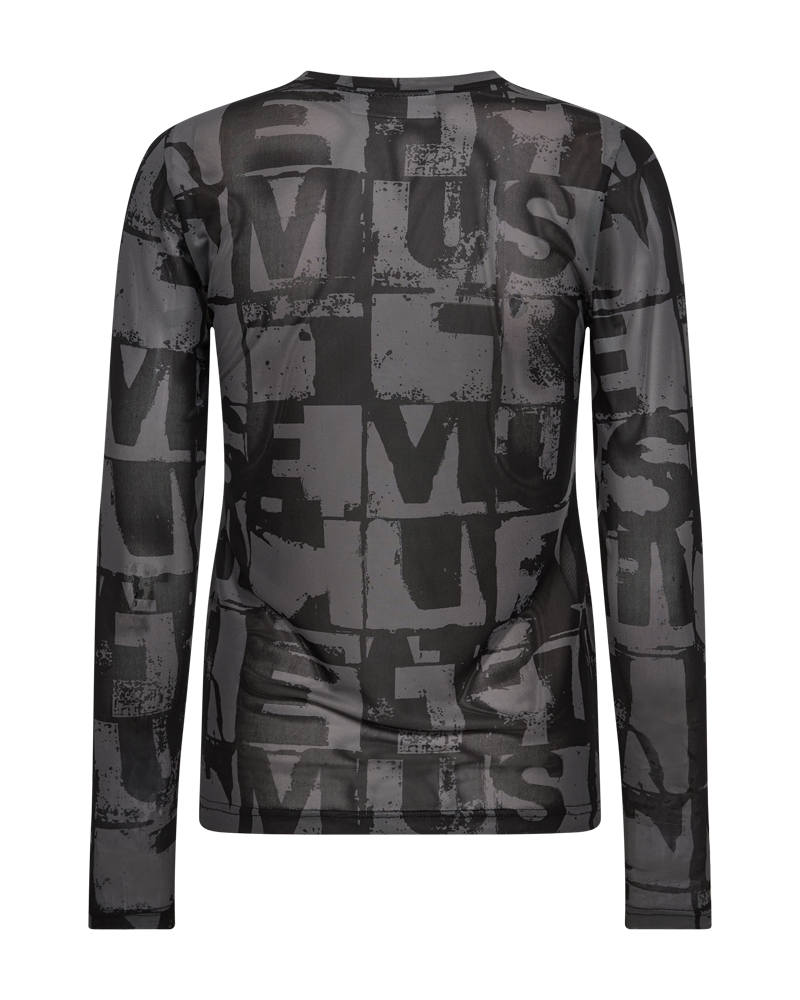 CMCORA - MESH T-SHIRT IN SCHWARZ UND BRAUN