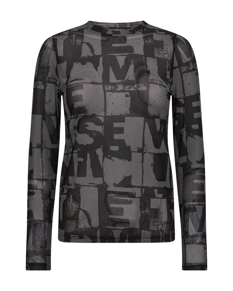 CMCORA - MESH T-SHIRT IN SCHWARZ UND BRAUN