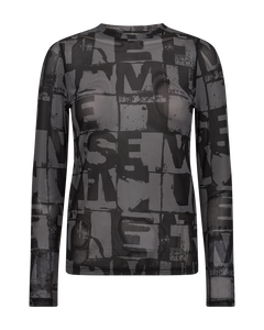 CMCORA - MESH T-SHIRT IN SCHWARZ UND BRAUN