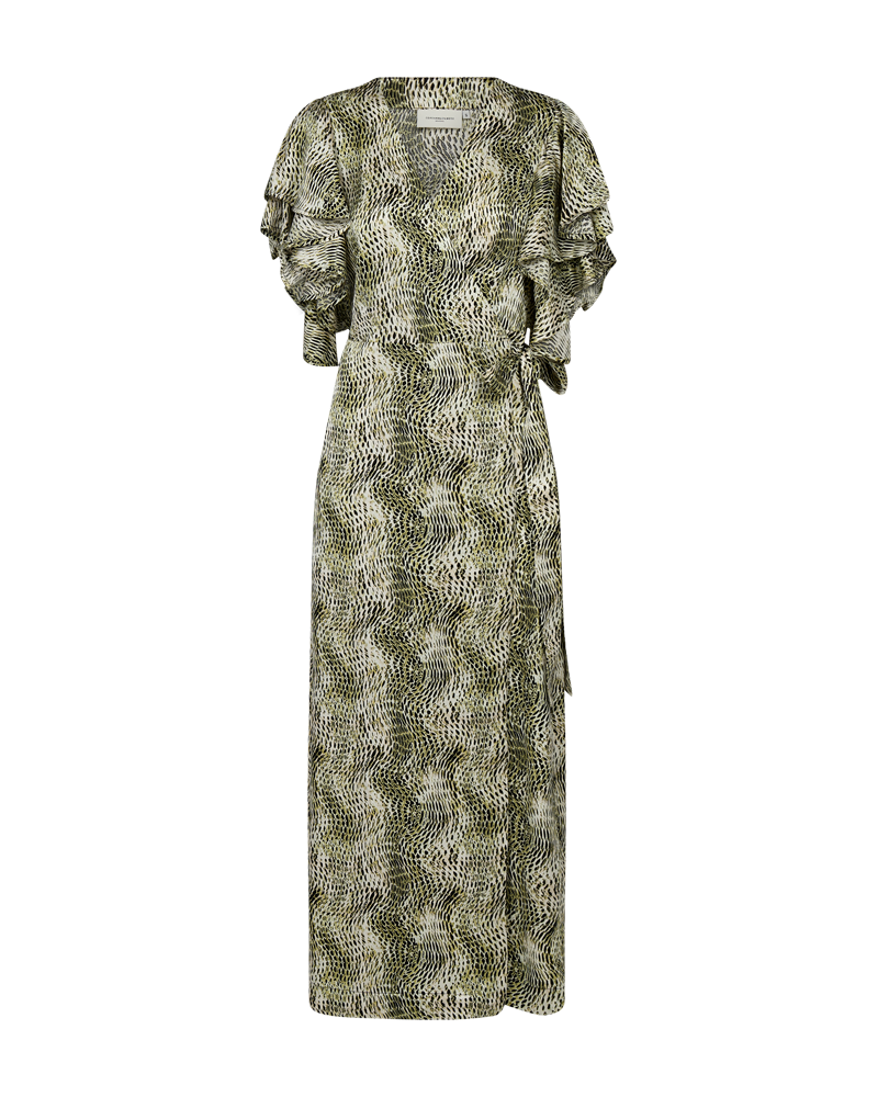 CMSABINA - KLEID IN BEIGE UND GRUN,WOLLWEISS