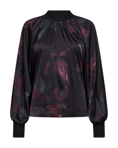 CMMERRYSHINE - BLUSE IN SCHWARZ UND LILA