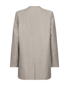 CMCILLY - BLAZER MIT ABNEHMBARER ROSETTE IN BEIGE