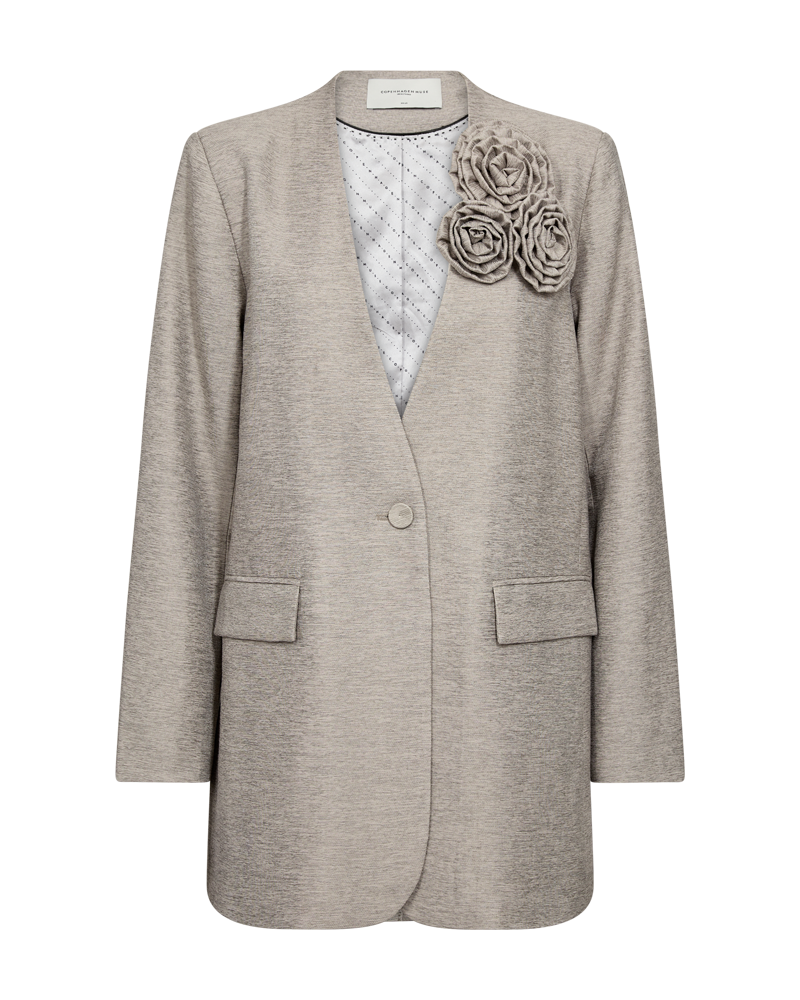 CMCILLY - BLAZER MIT ABNEHMBARER ROSETTE IN BEIGE