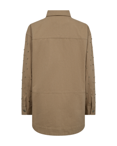 CMMETEOR - JEANSJACKE MIT NIETEN IN BEIGE