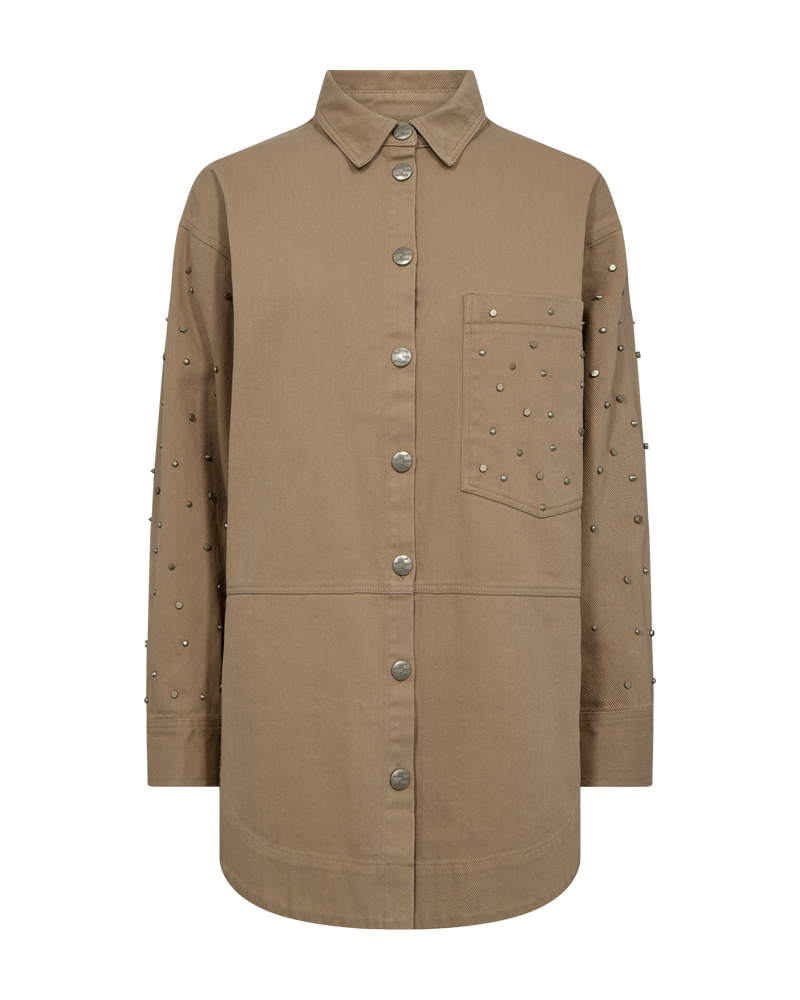 CMMETEOR - JEANSJACKE MIT NIETEN IN BEIGE