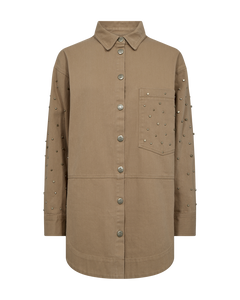 CMMETEOR - JEANSJACKE MIT NIETEN IN BEIGE