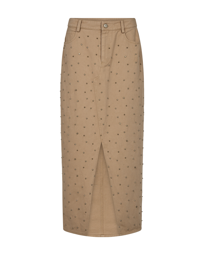 CMMETEOR - JEANSROCK MIT NIETEN IN BEIGE