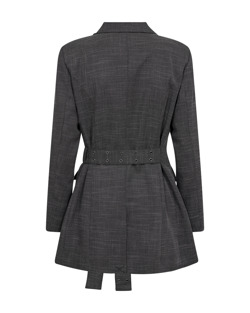 CMTONNIE - BLAZER MIT BINDEGÜRTEL IN GRAU UND WEISS