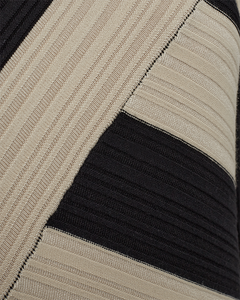 CMFORUM - KLEID MIT STREIFEN IN SCHWARZ UND BEIGE