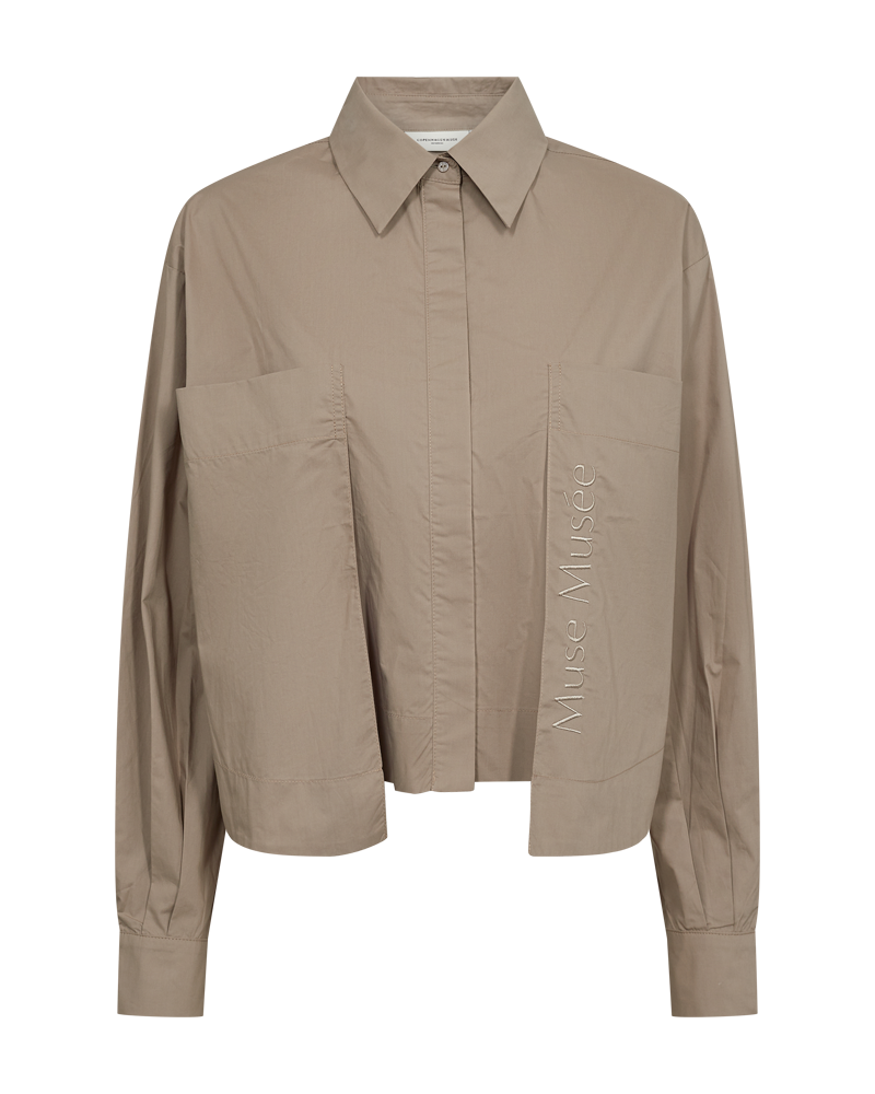CMBLUR - KURZES HEMD MIT LOGODETAIL IN BEIGE