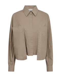 CMBLUR - KURZES HEMD MIT LOGODETAIL IN BEIGE