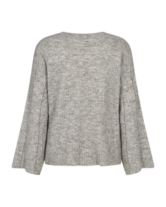 CMIBRA - STRICKPULLOVER MIT SIMILISTEINEN IN GRAU