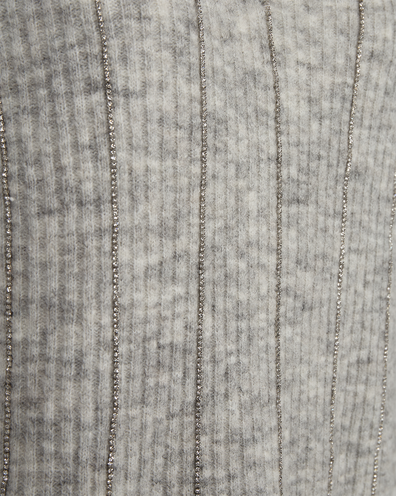 CMIBRA - STRICKPULLOVER MIT SIMILISTEINEN IN GRAU
