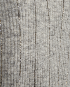 CMIBRA - STRICKPULLOVER MIT SIMILISTEINEN IN GRAU