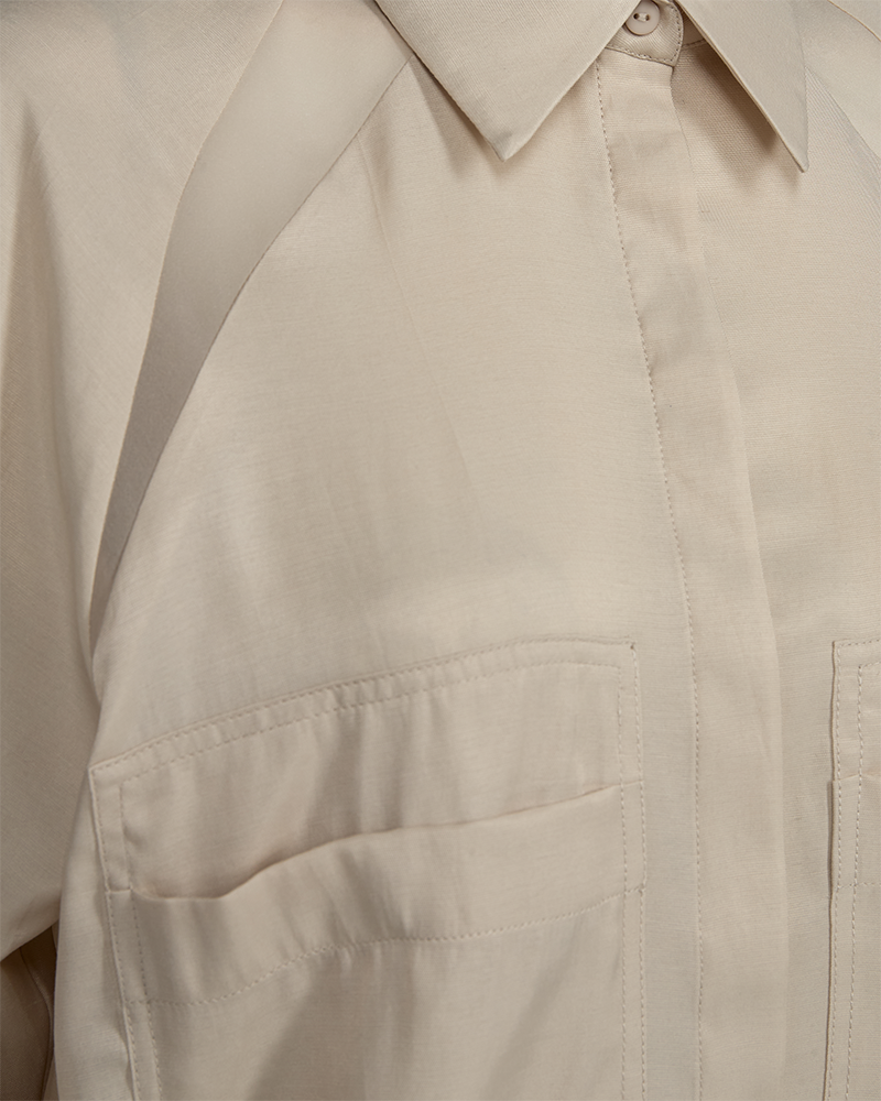 CMSILA - HEMD MIT MESH-DETAILS IN BEIGE