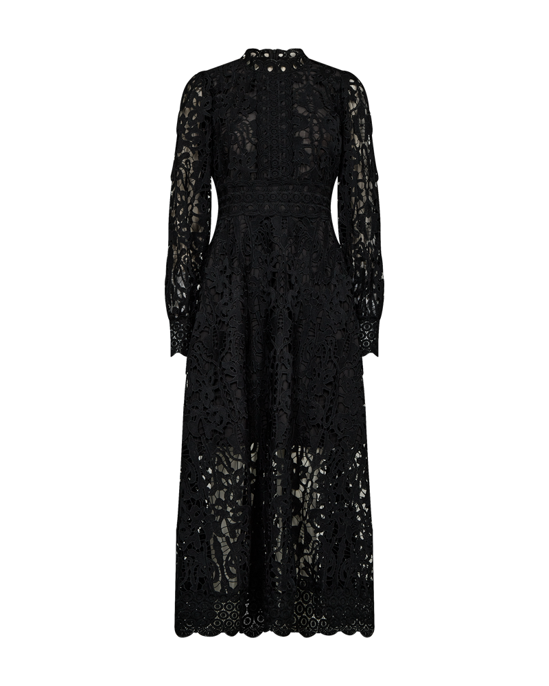 CMLALY - KLEID MIT SPITZE IN SCHWARZ
