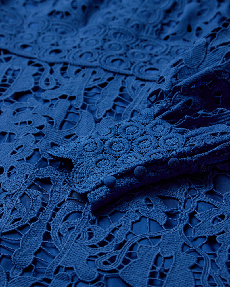 CMLALY - KLEID MIT SPITZE IN BLAU