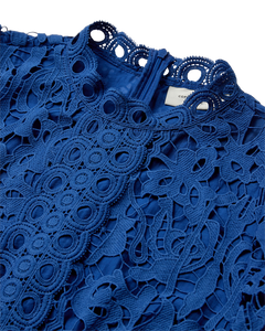 CMLALY - KLEID MIT SPITZE IN BLAU
