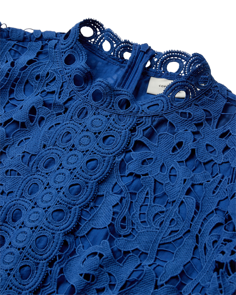 CMLALY - KLEID MIT SPITZE IN BLAU