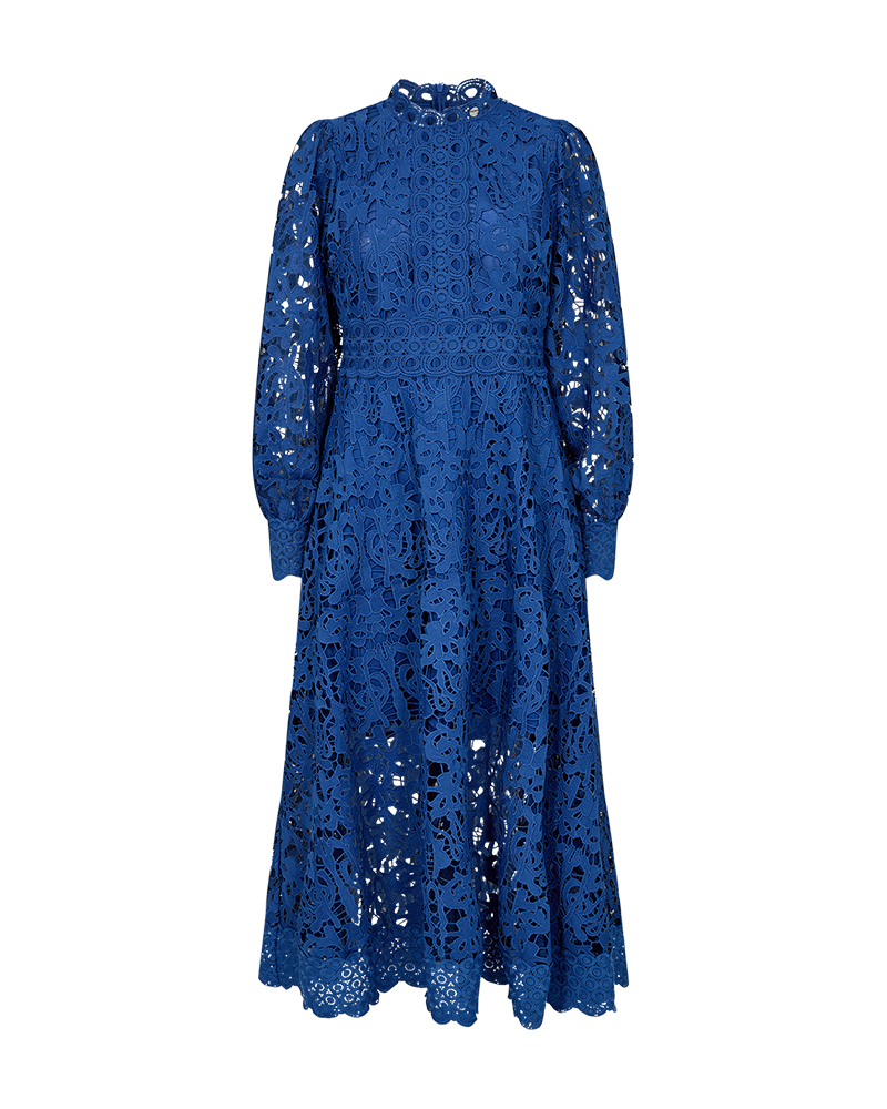 CMLALY - KLEID MIT SPITZE IN BLAU