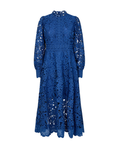 CMLALY - KLEID MIT SPITZE IN BLAU