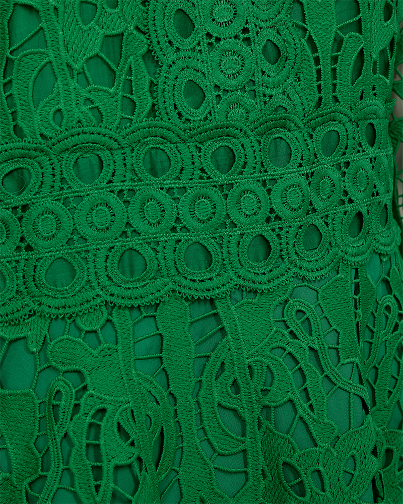 CMLALY - KLEID MIT SPITZE IN GRUN